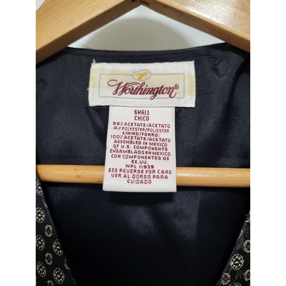 Vintage Black Gold Satin Button Up Suit Vest Masculine Sz S - Picture 6 of 6